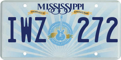 MS license plate IWZ272