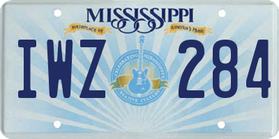 MS license plate IWZ284