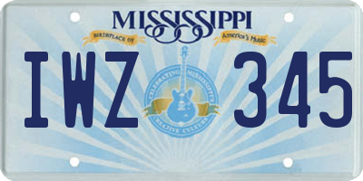 MS license plate IWZ345