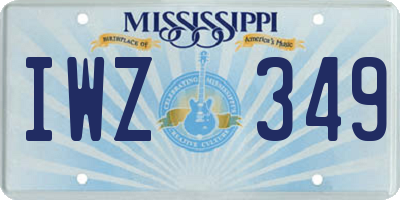 MS license plate IWZ349