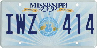 MS license plate IWZ414