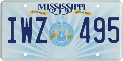 MS license plate IWZ495