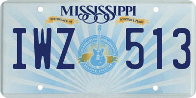 MS license plate IWZ513