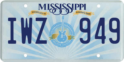 MS license plate IWZ949