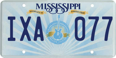 MS license plate IXA077