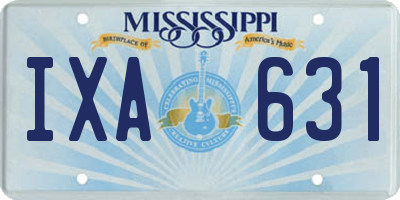 MS license plate IXA631