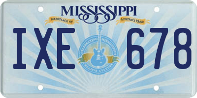 MS license plate IXE678