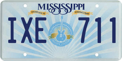 MS license plate IXE711