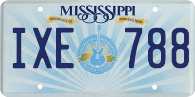 MS license plate IXE788