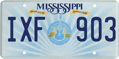 MS license plate IXF903