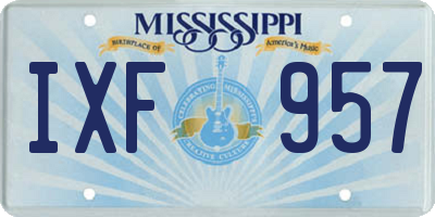 MS license plate IXF957