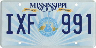 MS license plate IXF991