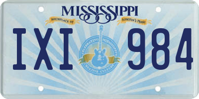 MS license plate IXI984