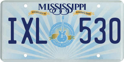 MS license plate IXL530