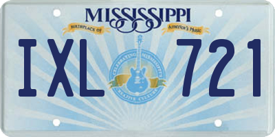 MS license plate IXL721