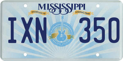 MS license plate IXN350