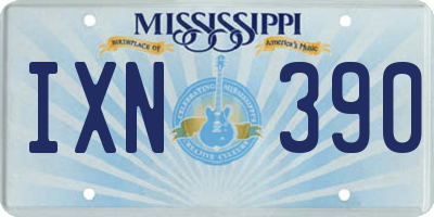 MS license plate IXN390