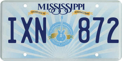 MS license plate IXN872