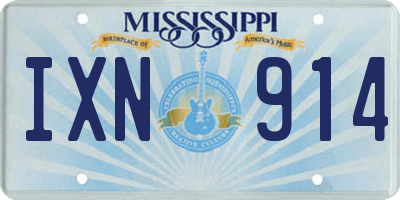 MS license plate IXN914