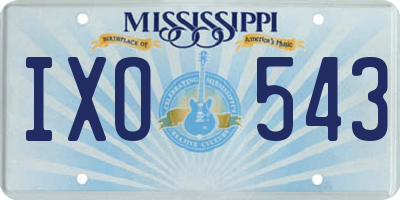 MS license plate IXO543