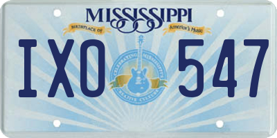 MS license plate IXO547