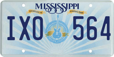 MS license plate IXO564