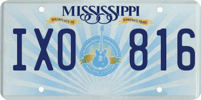 MS license plate IXO816