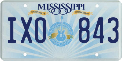 MS license plate IXO843