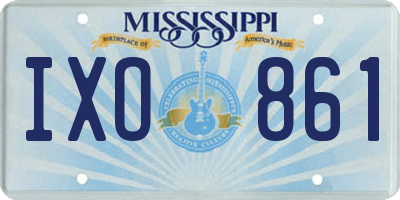 MS license plate IXO861