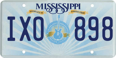 MS license plate IXO898