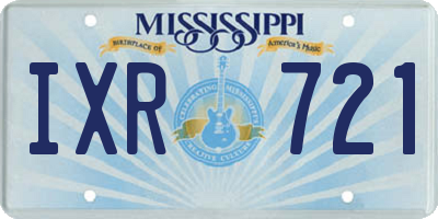 MS license plate IXR721