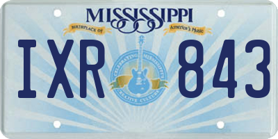 MS license plate IXR843