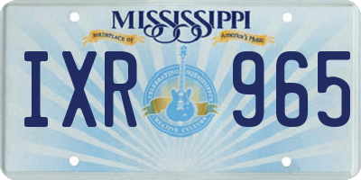 MS license plate IXR965