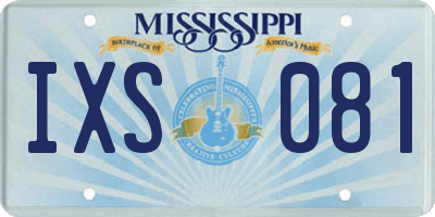MS license plate IXS081