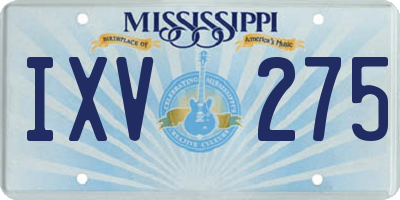 MS license plate IXV275