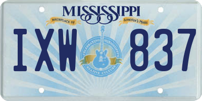 MS license plate IXW837