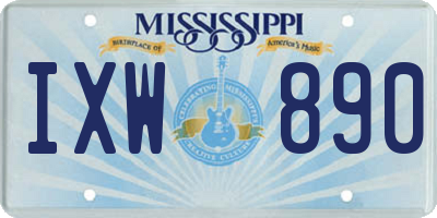 MS license plate IXW890