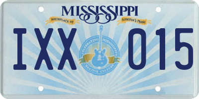 MS license plate IXX015