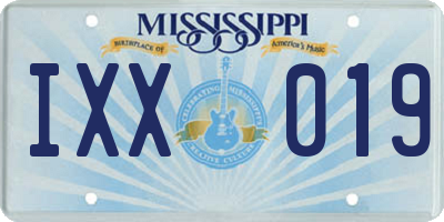 MS license plate IXX019