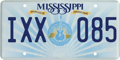 MS license plate IXX085