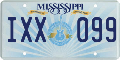 MS license plate IXX099