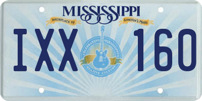 MS license plate IXX160