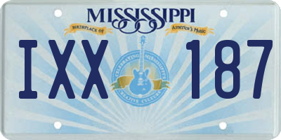 MS license plate IXX187