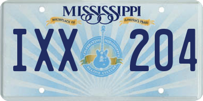 MS license plate IXX204