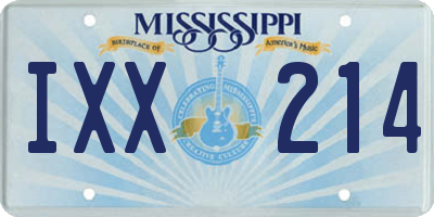 MS license plate IXX214