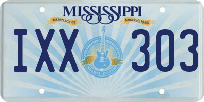 MS license plate IXX303