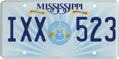 MS license plate IXX523