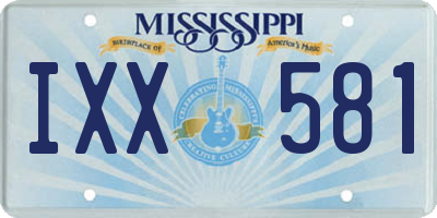 MS license plate IXX581