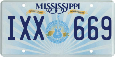 MS license plate IXX669