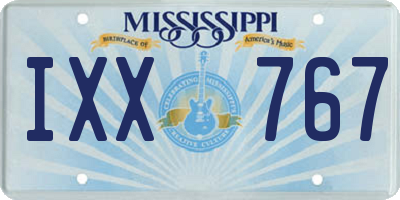 MS license plate IXX767